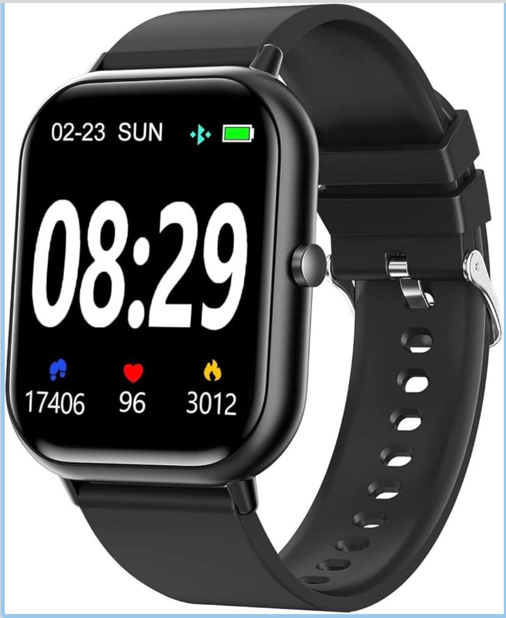Smartwatch Fitness Tracker with Heart Rate, SpO2, Multi-Sport Modes Black